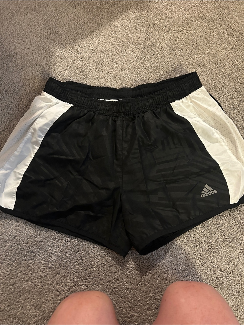 adidas Black and White Athletic Running Shorts for Women